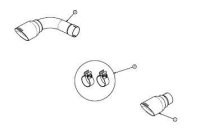 Two Single 4.0 Inch Polished Tip (Clamp Included) Single Rear Exit For Corsa VW Golf GTI Mk6 Exha...