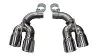 Two Twin 4.0 Inch Polished Tips Clamps Included Dual Rear Exit For Corsa Camaro SS/ZL1 Exhaust On...