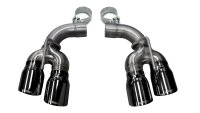 Two Twin 4.0 Inch Black Tips Clamps Included Dual Rear Exit For Corsa Camaro SS/ZL1 Exhaust Only ...