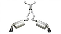 2.5 Inch Cat-Back Plus X-Pipe Sport Exhaust Dual Rear Exit 4.0 Inch Black Tips 10-15 Chevrolet Ca...