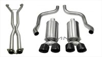 2.5 Inch Cat-Back Dual Rear Exit with Twin 4.0 Inch Black PVD Pro-Series Tips Corsa Performance