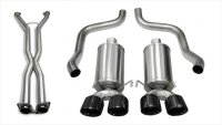 2.5 Inch Cat-Back Dual Rear Exit with Twin 4.0 Inch Black PVD Pro-Series Tips Corsa Performance