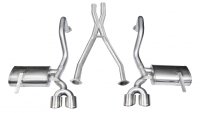 2.5 Inch Cat-Back Plus X-Pipe Xtreme Exhaust Dual Rear Exit 4.0 Inch Polished Tips 97-04 Chevy Co...