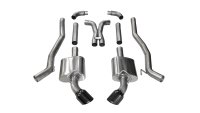3.0 Inch Cat-Back Plus X-Pipe Xtreme Exhaust Dual Rear Exit 4.5 Inch Black Tips 10-15 Chevrolet C...