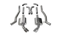 3.0 Inch Cat-Back Plus X-Pipe Xtreme Exhaust Dual Rear Exit 4.5 Inch Polished Tips 10-15 Chevrole...