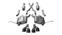 2.5 Inch Cat-Back Dual Rear Exit with Twin 4.0 Inch Black PVD Pro-Series Tips 14-21 Jeep Grand Ch...