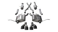 2.5 Inch Cat-Back Sport Dual Rear Exit Exhaust 4.0 Inch Black Tips 14-Present Jeep Grand Cherokee...