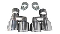 Mustang Quad Exhaust Tip Kit Polished 18-19 Ford Mustang GT 5.0 Liter V8 Corsa Performance