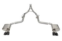 2.75 Inch Valved Cat-Back Dual Rear Exit with Twin 3.5 Inch Black PVD Pro Series Tips 15-24 Dodge...