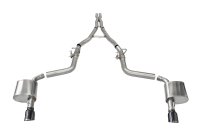 2.75 Inch Valved Cat-Back Dual Rear Exit with Single 4.5 Inch Black PVD Tips 15-24 Dodge Challeng...