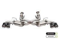 3.0 Inch Cat-Back 4 Valve Dual Rear Exit NPP Exhaust System with Carbon Fiber and Polished Flat C...