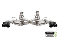 3.0 Inch Cat-Back 4 Valve Dual Rear Exit NPP Exhaust System with Carbon Fiber and Black PVD Flat ...