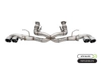 3.0 Inch Muffler Delete Cat-Back Exhaust System with AFM Valve and 4.5 Inch Polished Pro-Series T...