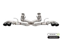3.0 Inch Muffler Delete Cat-Back Exhaust System with AFM Valve and 4.5 Inch Black PVD Pro-Series ...