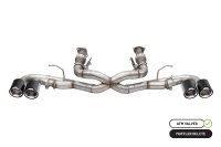 3.0 Inch Muffler Delete Cat-Back Exhaust System with AFM Valve with 4.5 Inch Carbon Fiber and Pol...