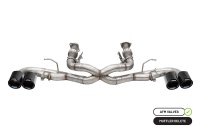 3.0 Inch Muffler Delete Cat-Back Exhaust System with AFM Valve with 4.5 Inch Carbon Fiber and Bla...