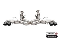 3.0 Inch Track Series Cat-Back Muffler Delete Exhaust System with 4.5 Inch Black PVD Pro-Series T...
