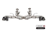3.0 Inch Track Series Cat-Back Muffler Delete Exhaust System with 4.5 Inch Carbon Fiber and Polis...