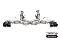 3.0 Inch Track Series Cat-Back Muffler Delete Exhaust System with 4.5 Inch Carbon Fiber and Black...