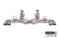 3.0 Inch Muffler Delete Cat-Back Exhaust System with NPP Sound control and 4.5 Inch Polished Pro-...