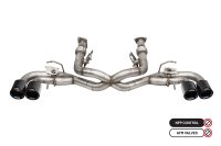 3.0 Inch Muffler Delete Cat-Back Exhaust System with NPP Sound control with 4.5 Inch Carbon Fiber...
