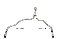 3.0 Inch Dual Rear Exit Catback Exhaust System with Flat Cut 4.0 Inch Dual Wall Tips 21-25 Ford F...