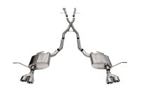 2.5 Inch Dual Rear Exit Cat-Back Exhaust System with Twin 4.0 Inch Polished Pro-Series Tips 14-21...