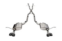 2.5 Inch Dual Rear Exit Cat-Back Exhaust System with Twin 4.0 Inch Black PVD Pro-Series Tips 14-2...
