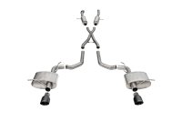 2.75 Inch Dual Rear Exit Cat-Back Exhaust System with Single 4.5 Inch Black PVD Pro Series Tips S...