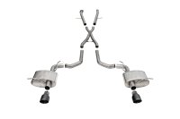 2.75 Inch Dual Rear Exit Cat-Back Exhaust System with Single 4.5 Inch Black PVD Pro Series Tips X...