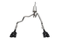 3.0 Inch - 2.5 Inch Cat-Back Dual Rear Exit Exhaust System with Twin 4.0 Inch Black Powder Coat P...