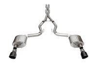 3.0 Inch Dual Rear Exit Cat-Back Exhaust System with 4.5 Inch Black PVD Pro Series Slash Tips Xtr...