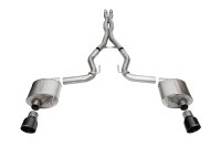 3.0 Inch Dual Rear Exit Cat-Back Exhaust System with 4.5 Inch Black PVD Pro Series Tips Sport Sou...
