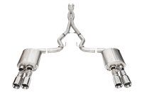 3.0 Inch Dual Rear Exit Cat-Back with Twin 4.0 Inch Polished Straight Cut Tips 24-25 Ford Mustang...