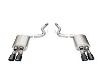 3.0 Inch Dual Rear Exit Axle-Back with Twin 4.0 Inch Black PVD Pro-Series Tips 24-25 Ford Mustang...