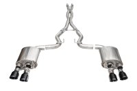 3.0 Inch Dual Rear Exit Cat-Back with Twin 4.5 Inch Black PVD Slash Pro-Series Tips 24-25 Ford Mu...