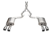 3.0 Inch Dual Rear Exit Cat-Back with Twin 4.5 Inch Polished Straight Pro-Series Tips 24-25 Ford ...