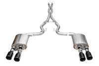 3.0 Inch Dual Rear Exit Cat-Back with Twin 4.5 Inch Black PVD Straight Pro-Series Tips 24-25 Ford...