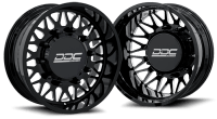Dually Wheels The Mesh Forged 22x8.25 10x225 Black/Mill SS Fronts 05-10 Ford 15-25 F-450/F-550 Do...