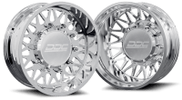 Dually Wheels The Mesh Forged 22x8.25 10x225 Polished SS Fronts 05-10 Ford 15-25 F-450/F-550 Dodg...