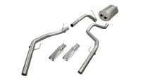 3.0 Inch Cat-Back Sport Dual Rear Exit Exhaust 4.0 Inch Slash Cut Polished Tips 09-17 Ram 1500/Re...