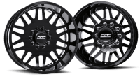 Dually Wheels Aftermath Black/Mill 22x8.25 8x200 SS Fronts 19-25 Dodge Ram 3500 DDC Wheels