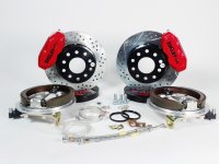 Brake System 13 Inch Rear SS4+ w/Park Brake Shelby Logo Red 67-73 Mustang 8 or 9 Inch Rear BAER B...