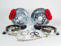 Brake System 12 Inch Rear SS4 with Park Brake Shelby Logo Red 67-73 Mustang 8 or 9 Inch Rear BAER...