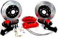 Pro Plus Brake System Front 65-66 Ford Mustang W/Ridetech Truturn Suspension And Spindles Red Min...