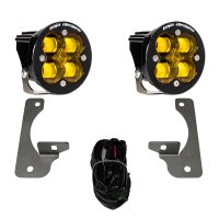 Jeep JK Squadron-R SAE Fog Pocket Light Kit Premium Bumper (Baja Amber)-Jeep 2007-09 Wrangler JK ...