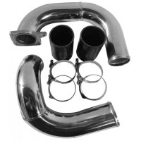 6.0 Intercooler Pipe Kit 03-07 Ford Super Duty Power Stroke Coldside Polished Aluminum No Limit F...