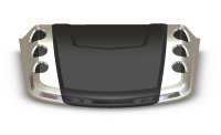 Auto Ventshade 80012 Universal Bullet Hood Scoopwith Smooth Dark Smoke Finish w/Chrome Trim Accen...