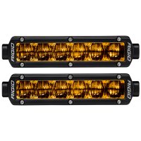 SAE J583 Compliant Selective Yellow Fog Light Pair Sr-Series Pro 6 Inch Street Legal Surface Moun...