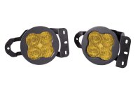SS3 LED Fog Light Kit for 2018-2021 Jeep JL Wrangler Yellow SAE Fog Max w/ Backlight Type MS Brac...